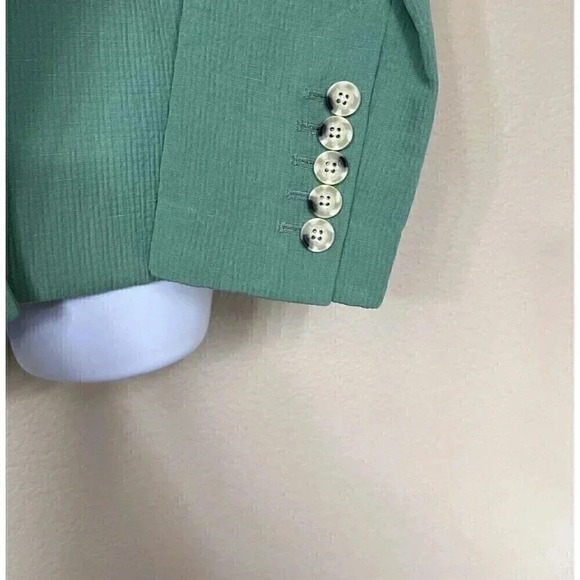 Veronica Beard Emsley Double Breasted Blazer Jacket Linen Blend Green Si… - Picture 3 of 13